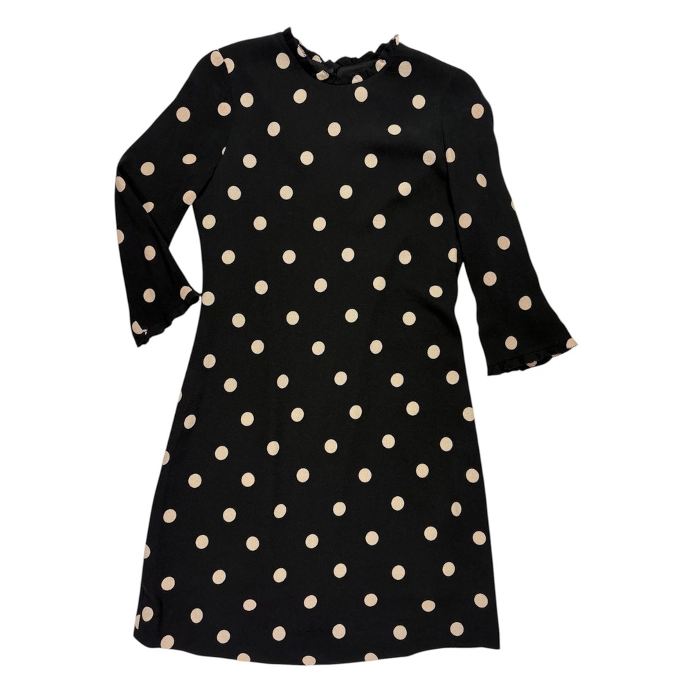 Kate Spade Polka Dot Shift Dress S Ruffle Coquette Work Going Out Party Retro - Picture 3 of 9